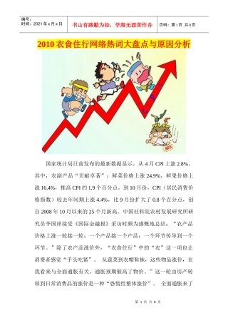 XXXX衣食住行网络热词大盘点与原因分析