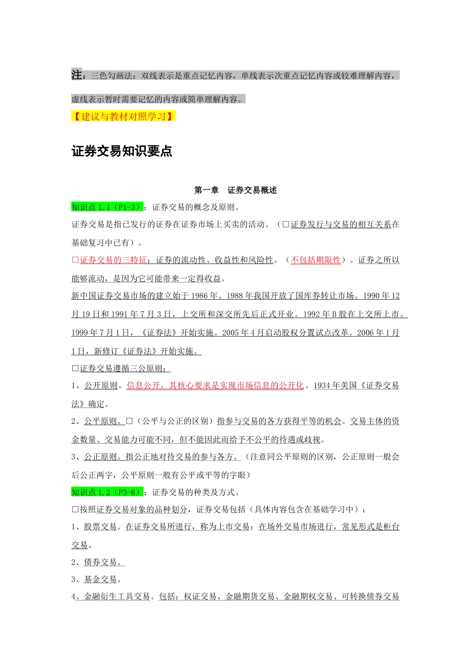 证券交易知识要点_第1页