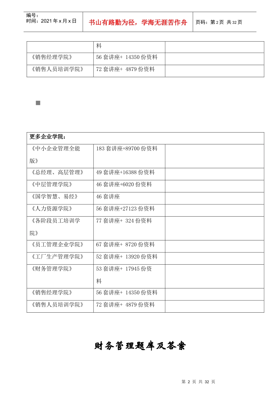 财务管理试题库与答案_第2页
