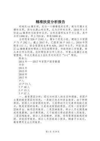 精准扶贫分析报告