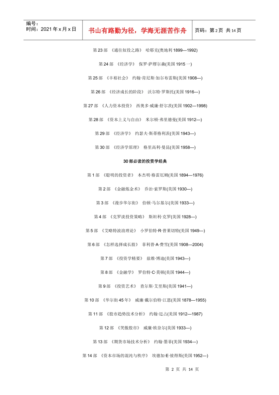 管理 投资 名著简介 外国名著推荐全集介绍_第2页