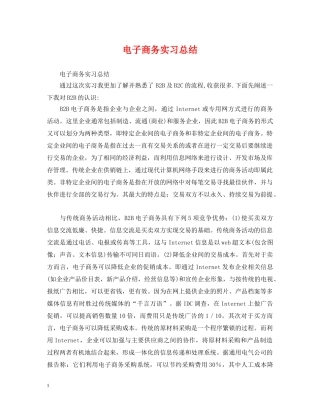 电子商务实习总结 