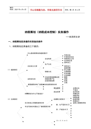 纳税筹划实务操作(doc 15页)