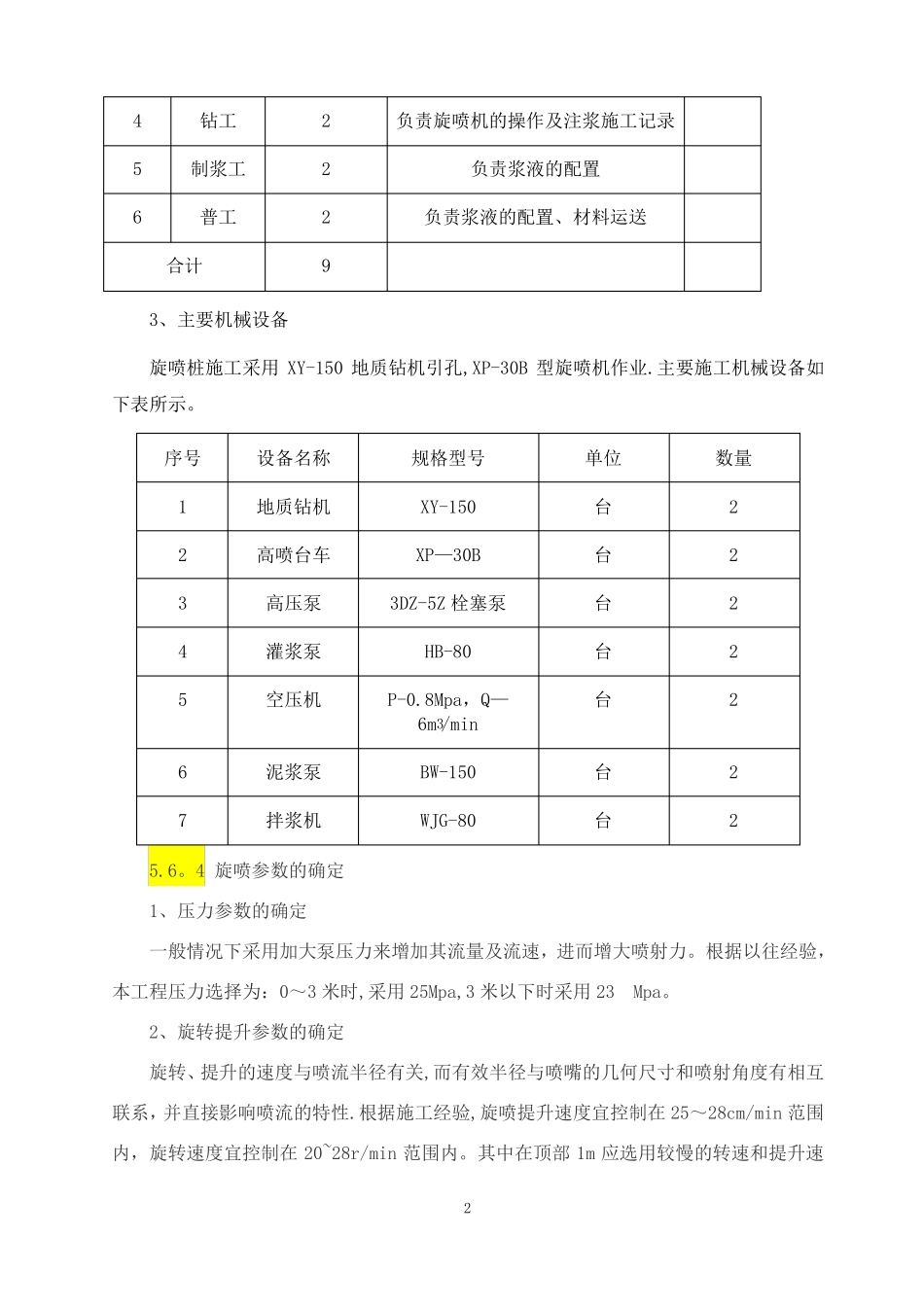 高压旋喷桩施工方案三重管_第2页
