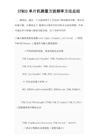 STM32单片机测量方波频率方法总结