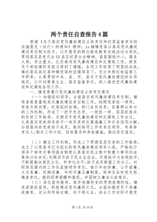 两个责任自查报告4篇