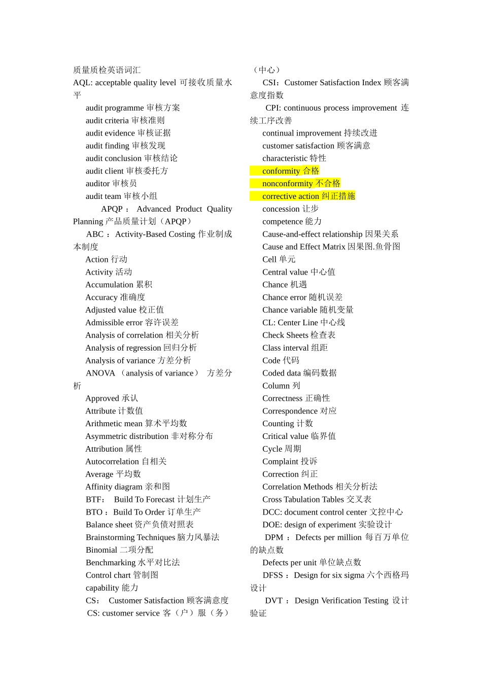 质量质检英语词汇_第1页