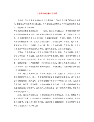 大学生西部支教工作总结 
