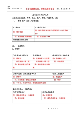 基础会计分录汇总大全