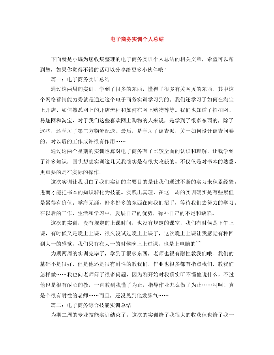 电子商务实训个人总结 _第1页
