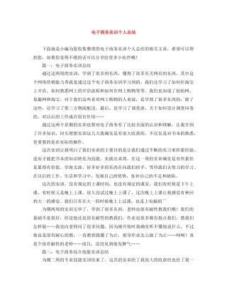 电子商务实训个人总结 