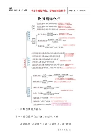 财务会计指标简析