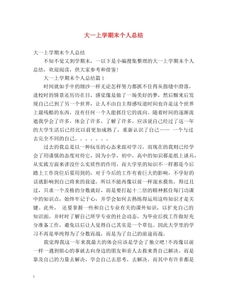 大一上学期末个人总结 (2) 
