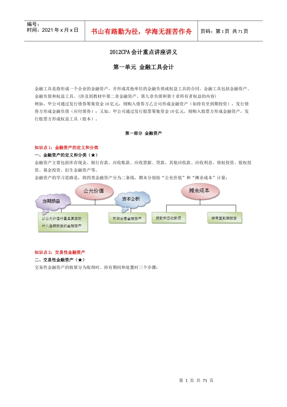 XXXXCPA会计重点讲座讲义_第1页