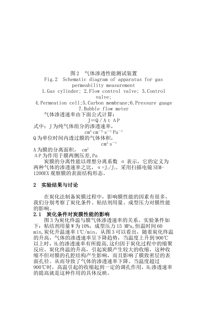 用富勒烯残余烟灰制备炭分离膜的初步研究_第3页