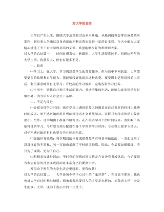 对大学的总结 