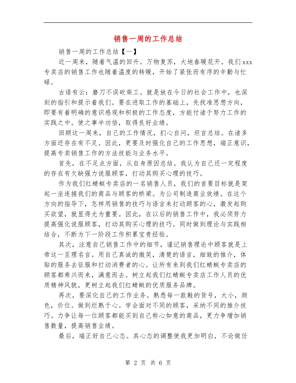 销售一周的工作总结_第2页