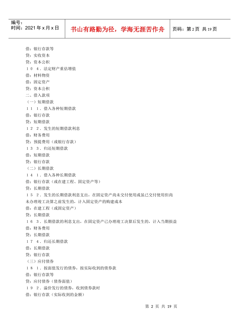 财务人员必备的会计分录_第2页