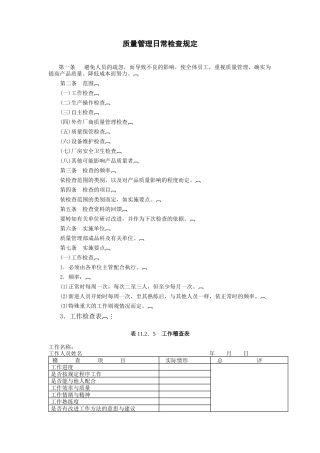 质量管理日常检查规定