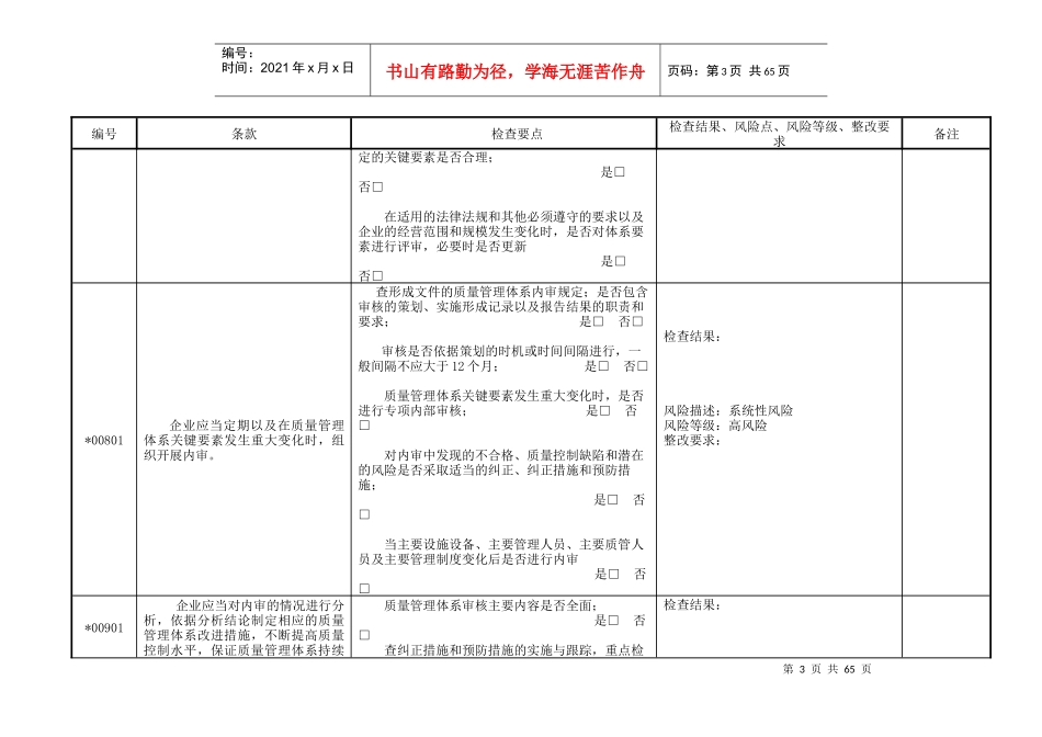 新版GSP内审-批发企业实施GSP内审表_第3页