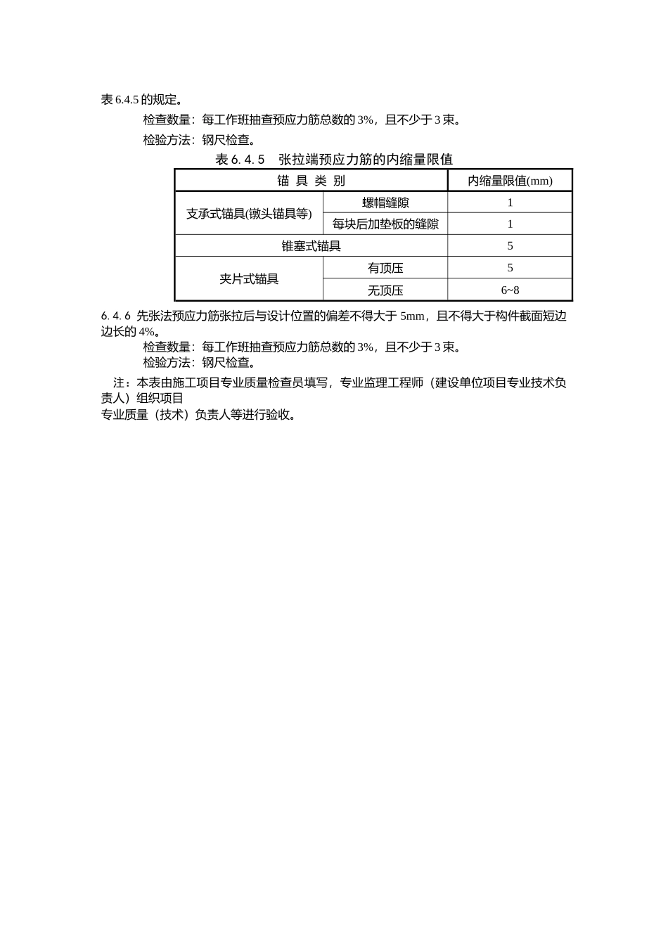 预应力筋张拉和放张检验批质量验收记录_第3页