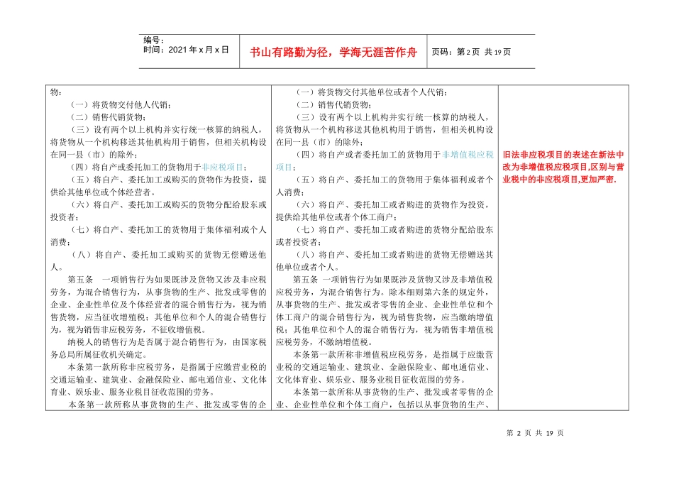 新旧增值税暂行条例和实施细则合并对照表及差异分析_第2页