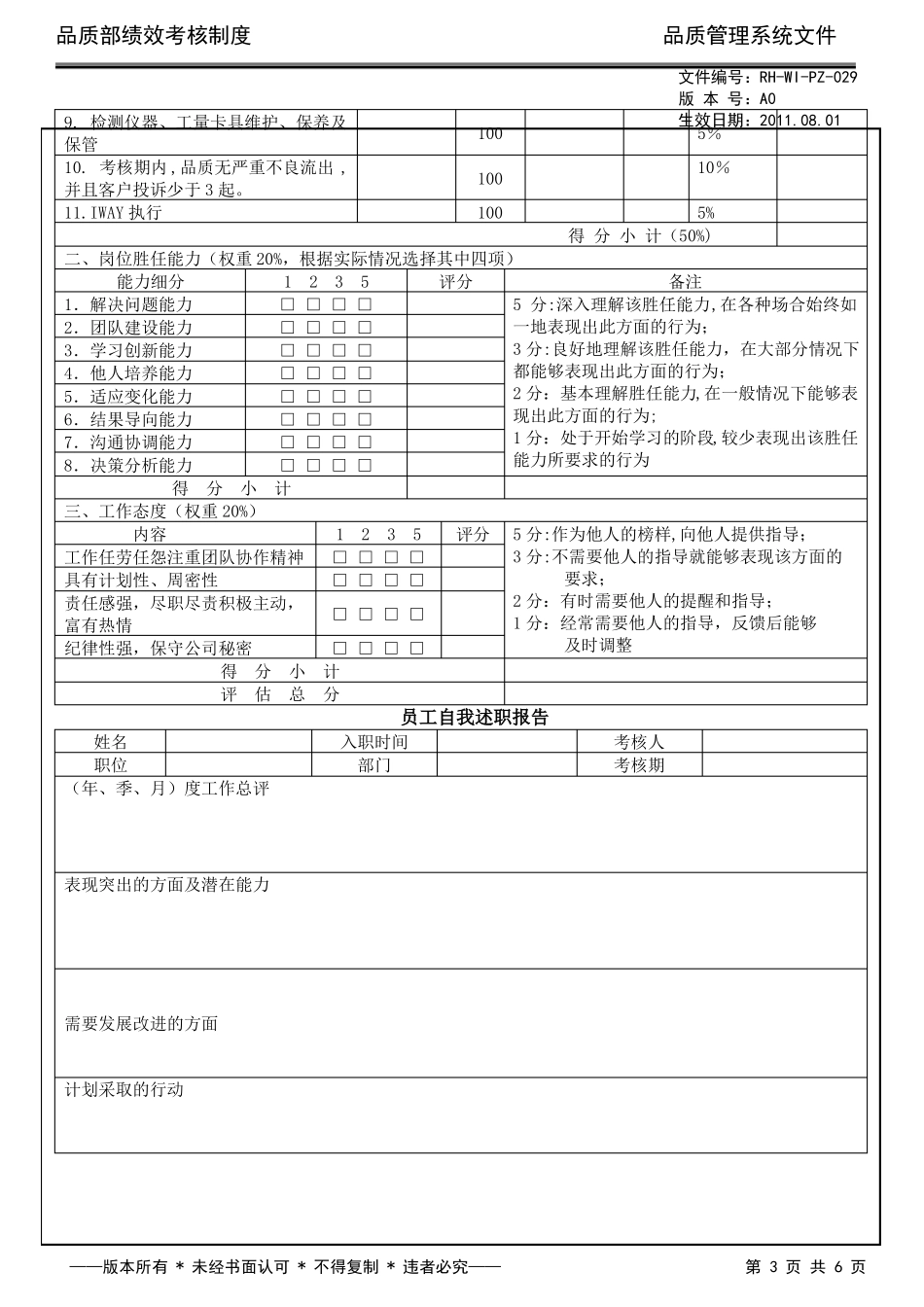 品质部绩效考核制度_第3页