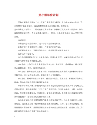 党小组年度计划 