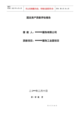 某公司贷款评估报告