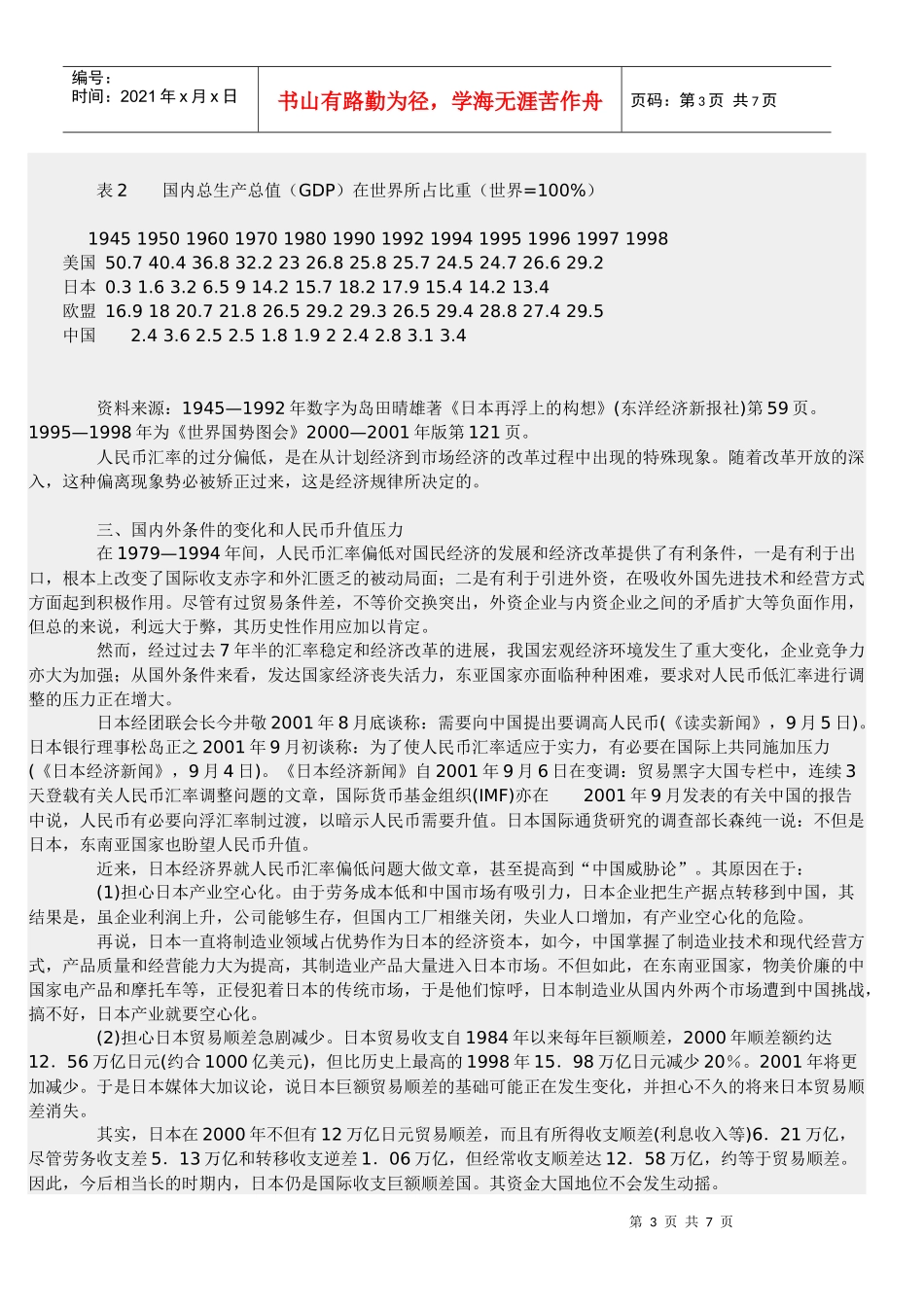 人民币升值对我国国际收支的影响及对策_第3页