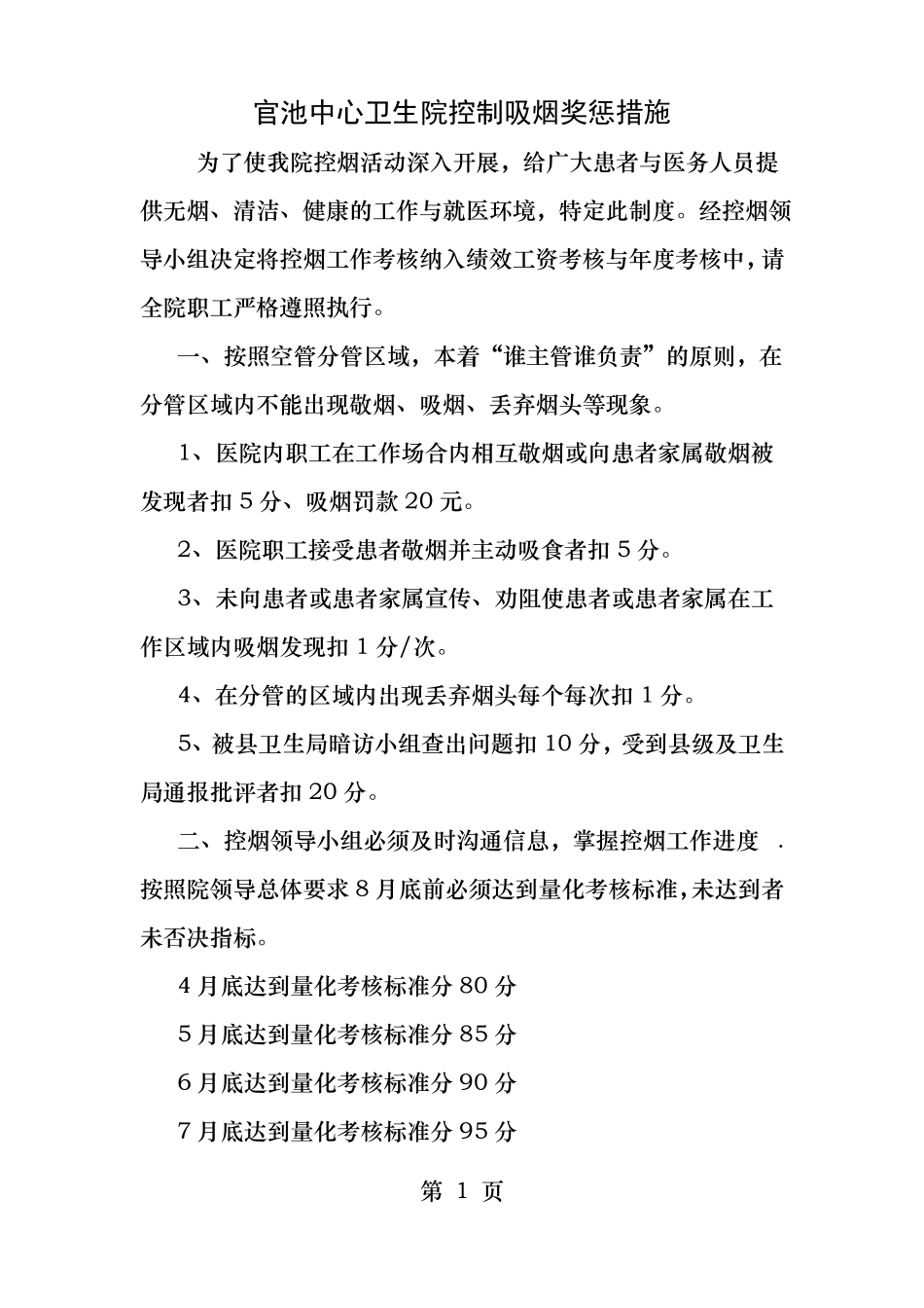 控制吸烟奖惩措施_第1页