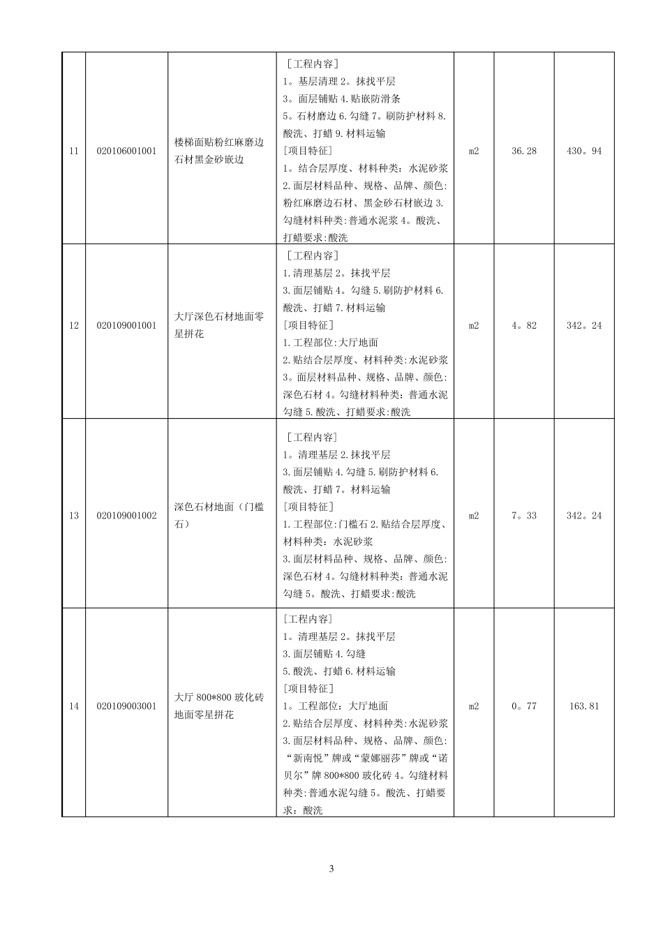 室内装饰工程工程量清单_第3页