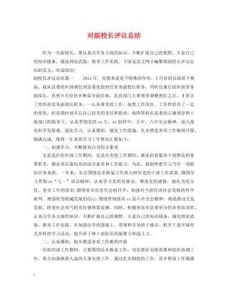 对副校长评议总结 