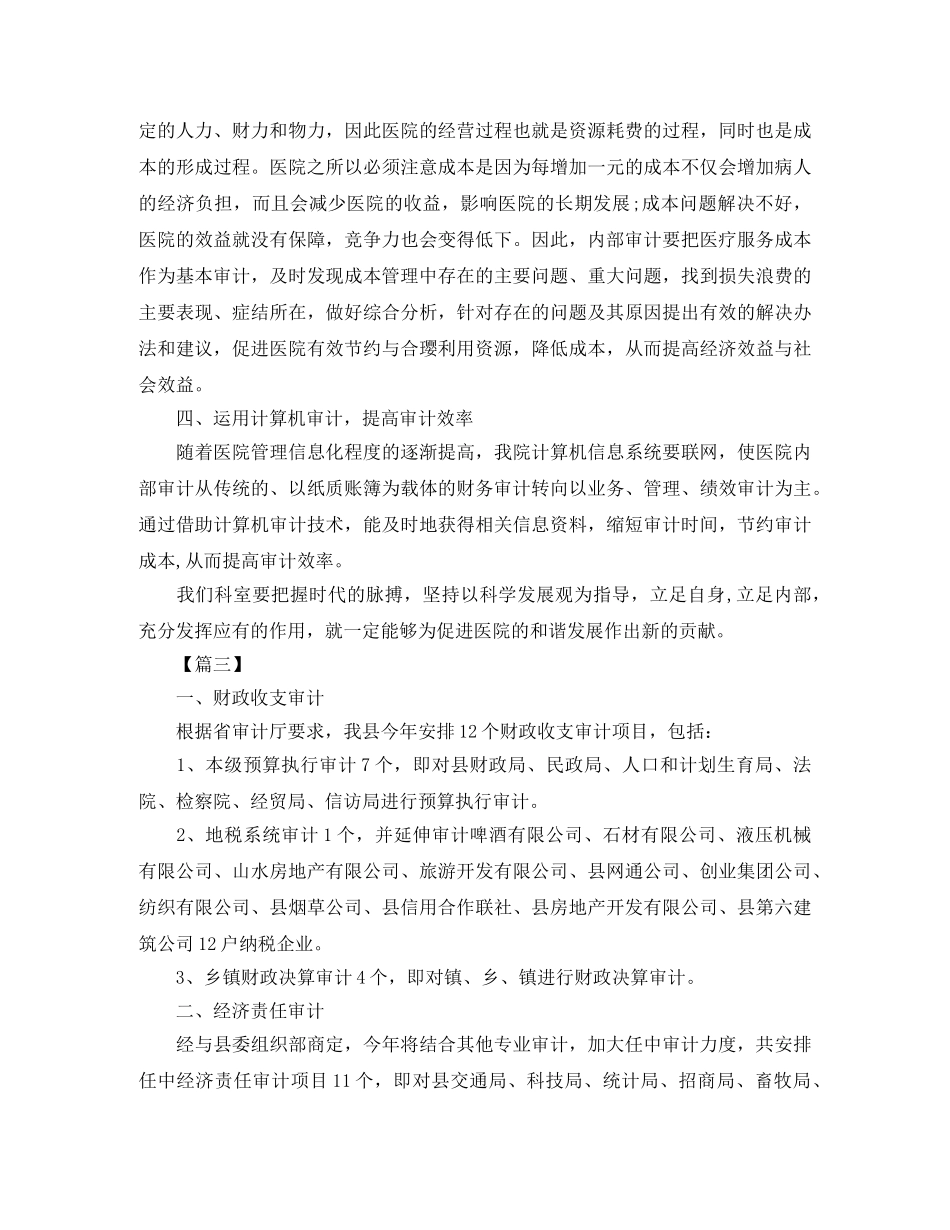 单位内部审计工作计划 _第3页