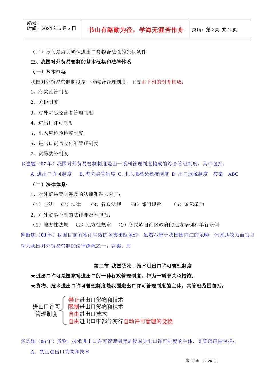 报关与对外贸易管制_第2页