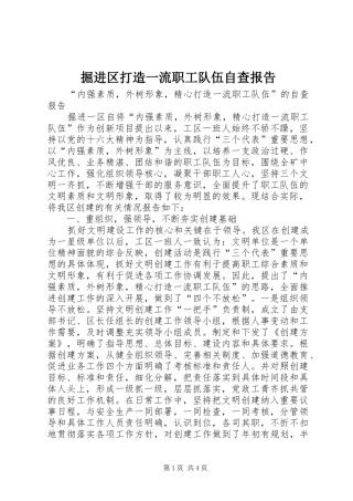 掘进区打造一流职工队伍自查报告