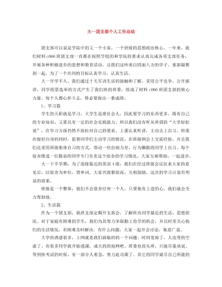 大一团支部个人工作总结 