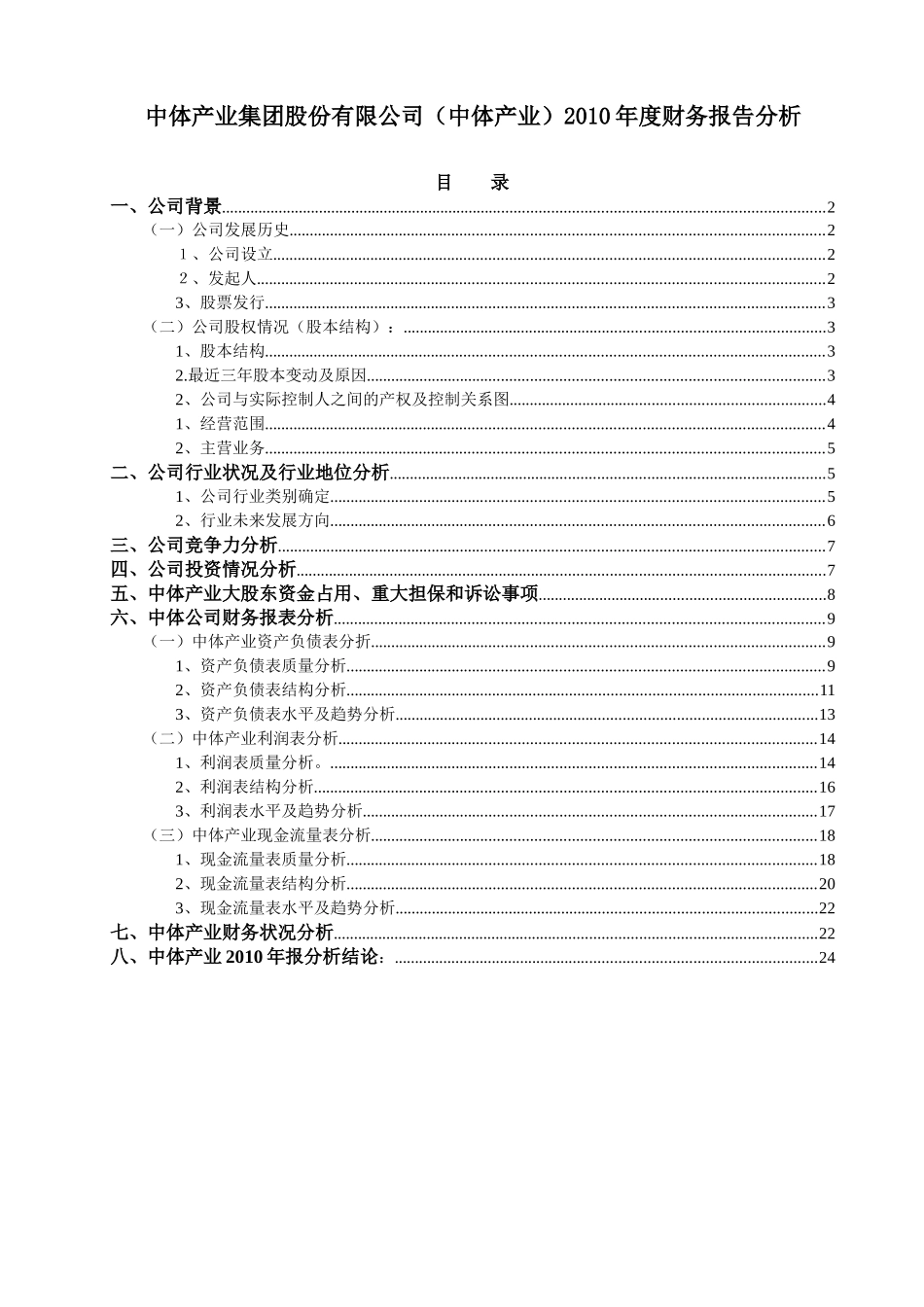 中体产业财务报告分析_第2页