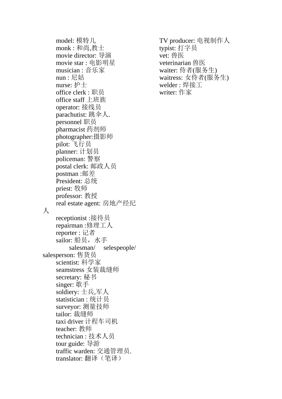行业英语行业英语：常见职业名称_第2页