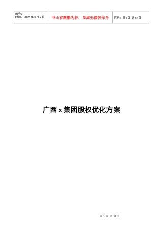 广西x集团股权优化方案