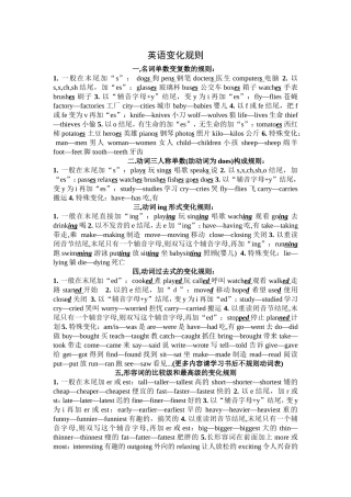 英语变化规则