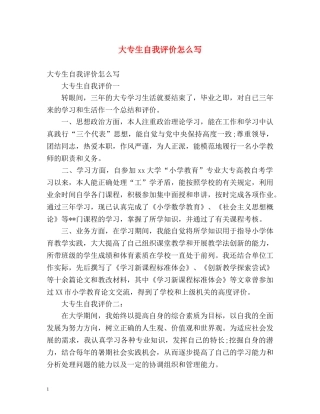 大专生自我评价怎么写 