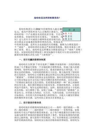 娃哈哈是如何控制窜货的