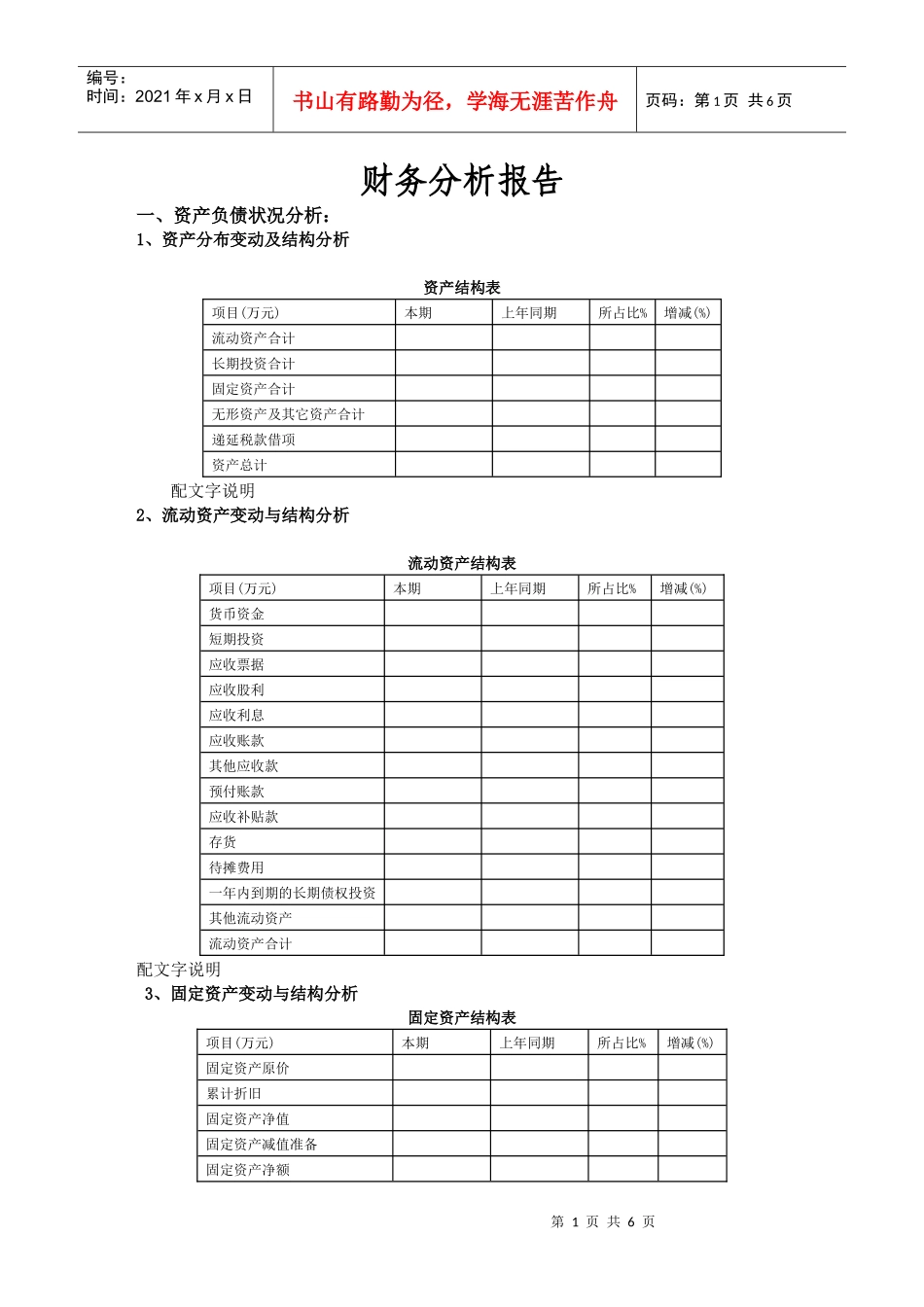 某集团公司财务分析模板_第1页