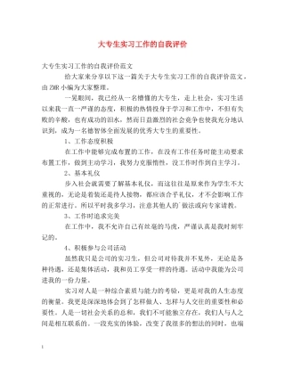 大专生实习工作的自我评价 