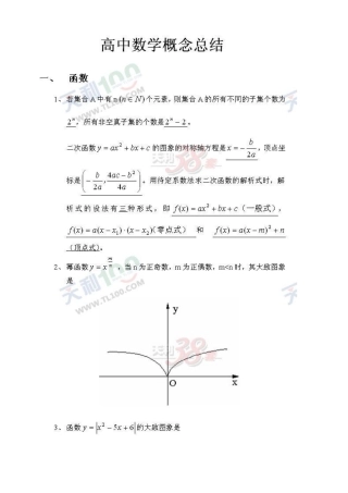 高中数学概念及公式大总结