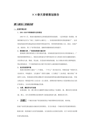 XX春天营销策划报告