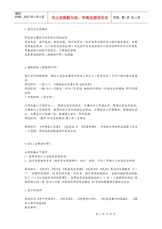 财务会计管理及财务知识分析专业考证