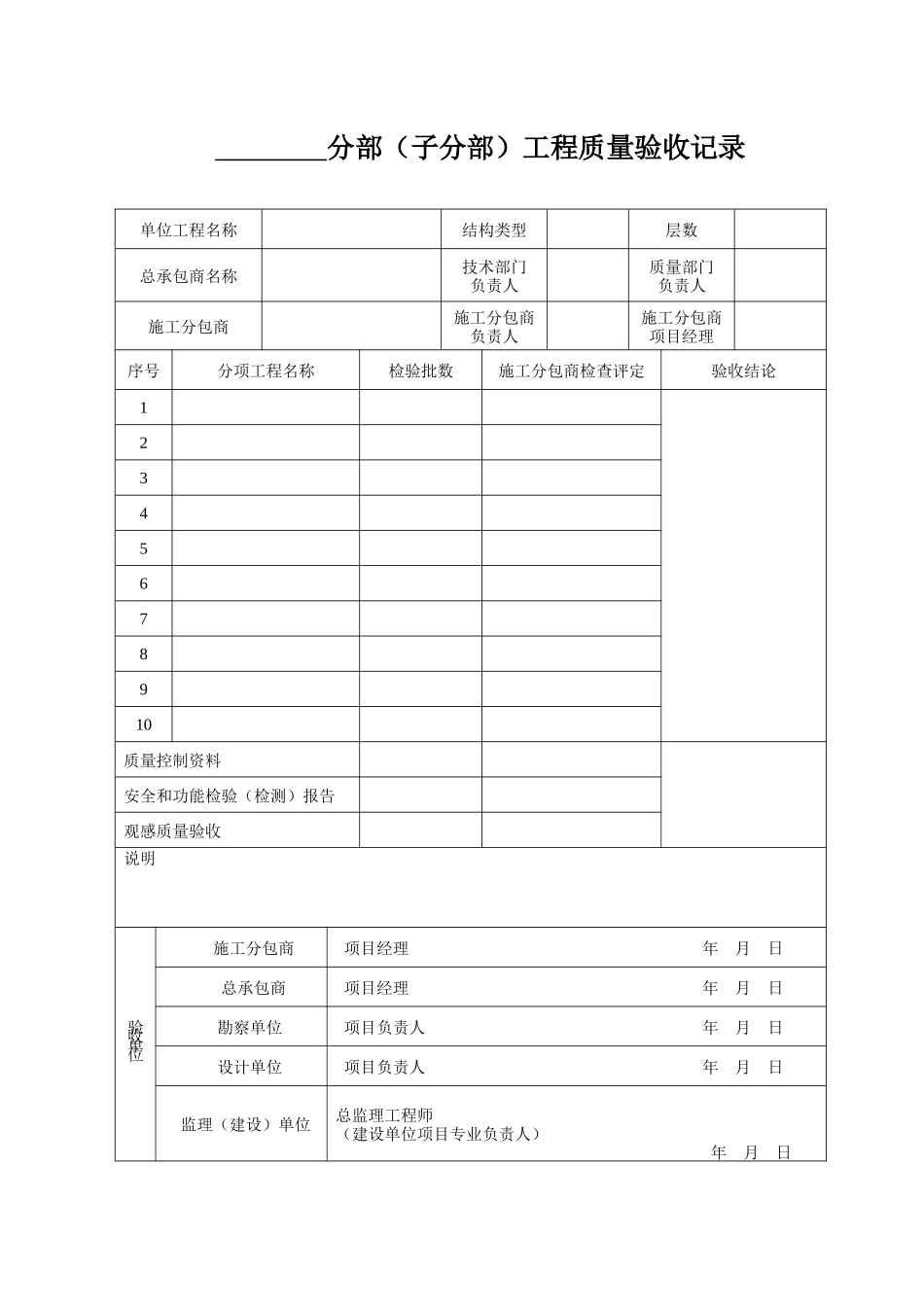 主体结构检验批质量验收记录_第1页