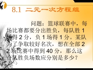 二元一次方程组